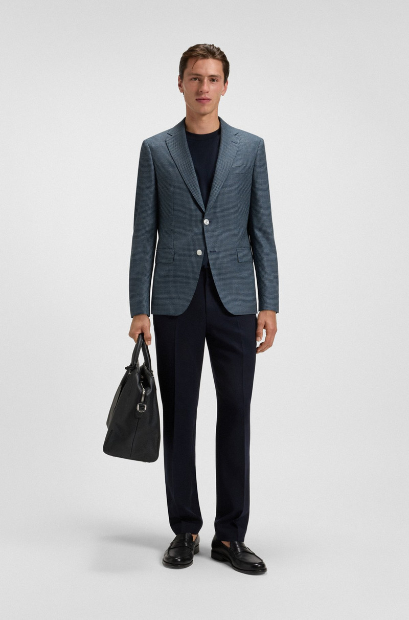 BOSS PATTERNED WOOL SUIT JACKET WITH CREASE RESISTANCE outlook