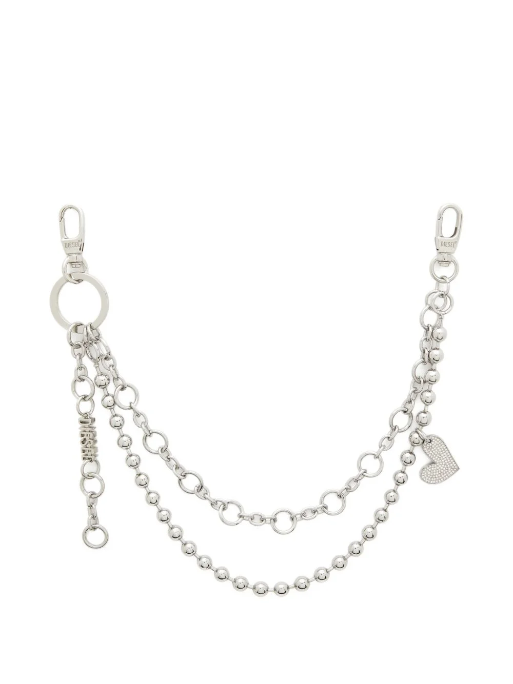heart charm chain keyring - 1