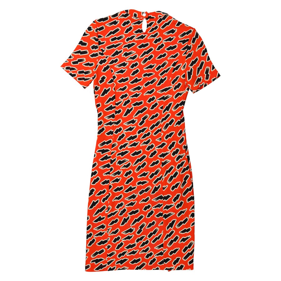 Rabanne Ladies Red Flash Side Drape Printed Mini Dress - 2