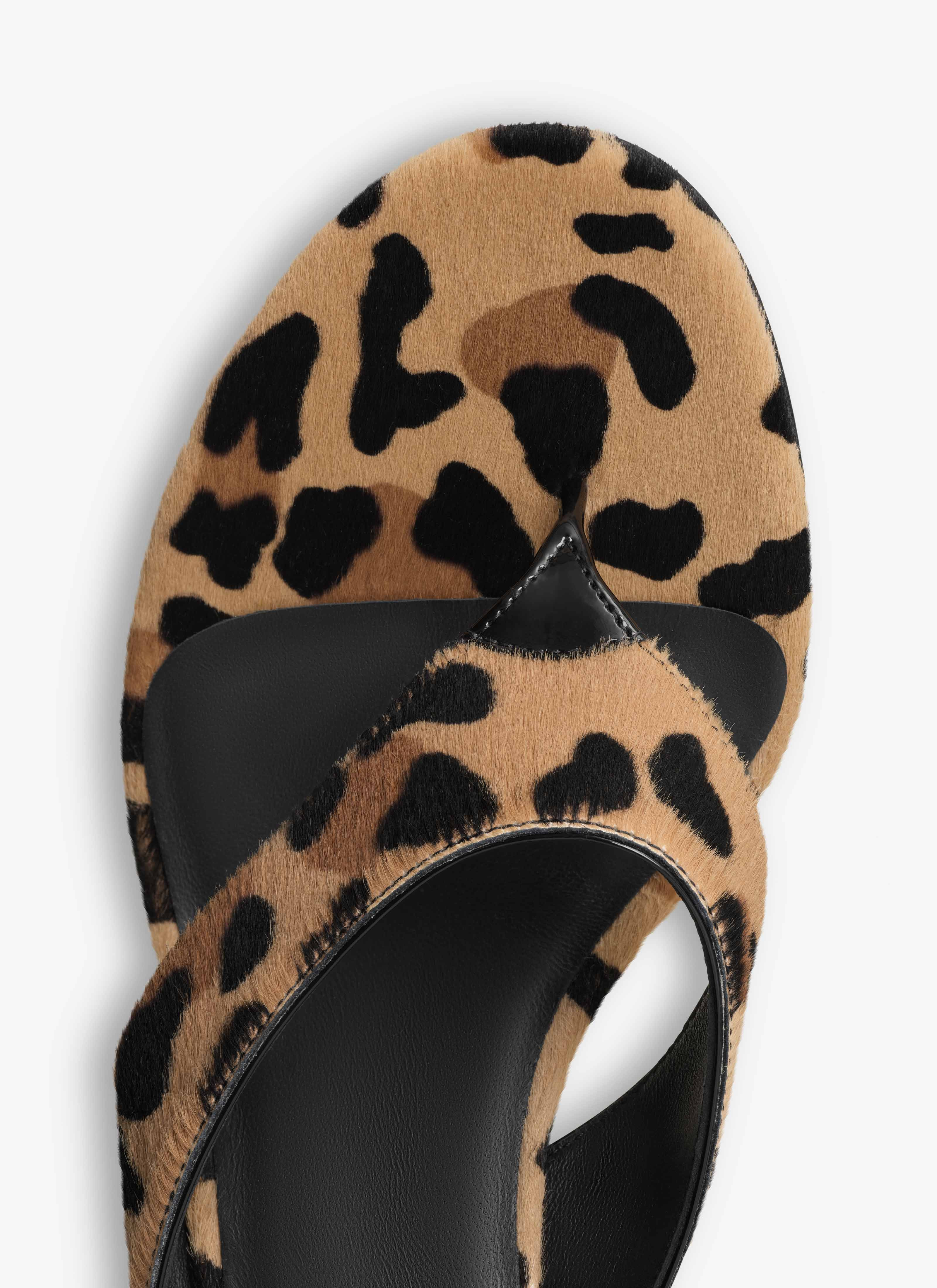 INFRADITO THONG MULES IN LEOPARD HAIRCALF - 4