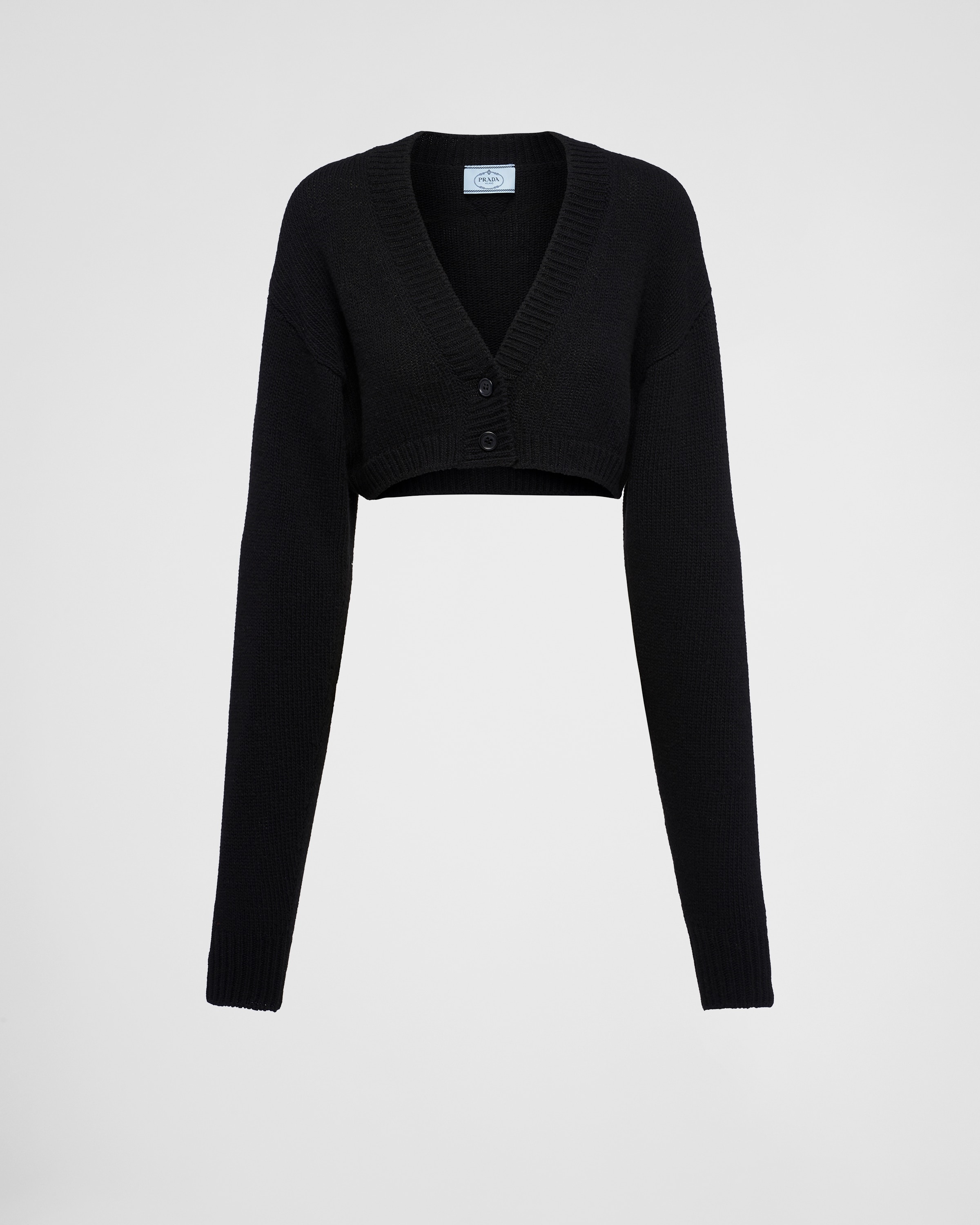 Cropped wool and cashmere cardigan - 1