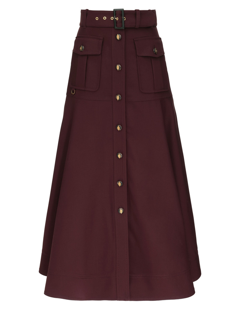 LUNA WOOL MIDI SKIRT 1