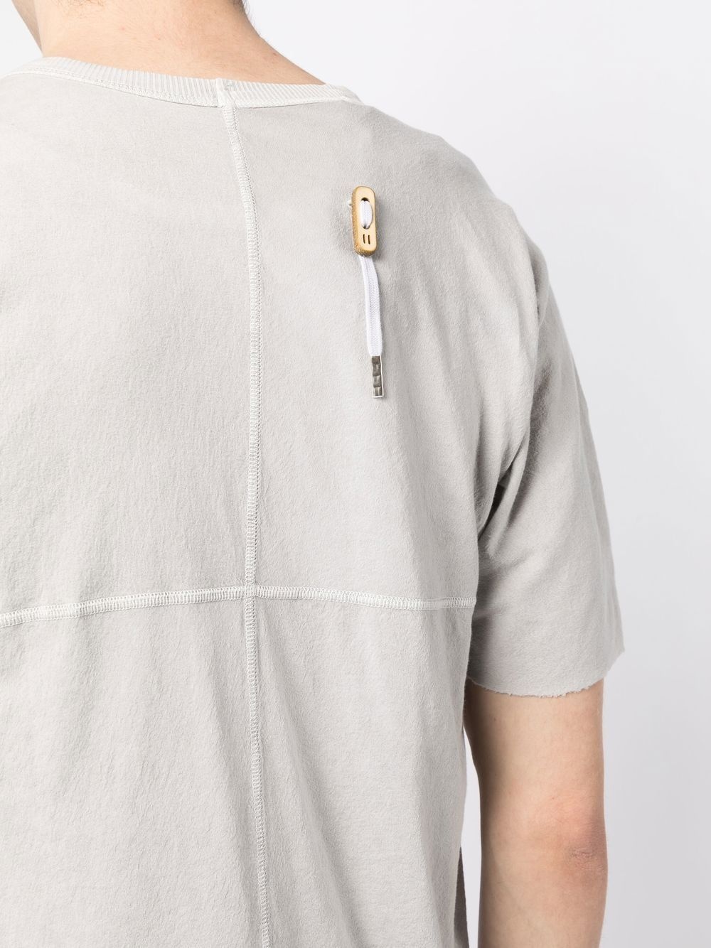 lace-up-detail longline t-shirt - 5