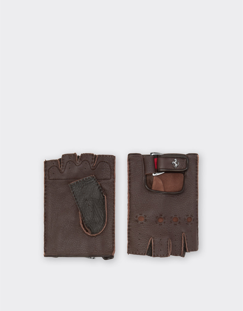 Fingerless leather driving gloves 1