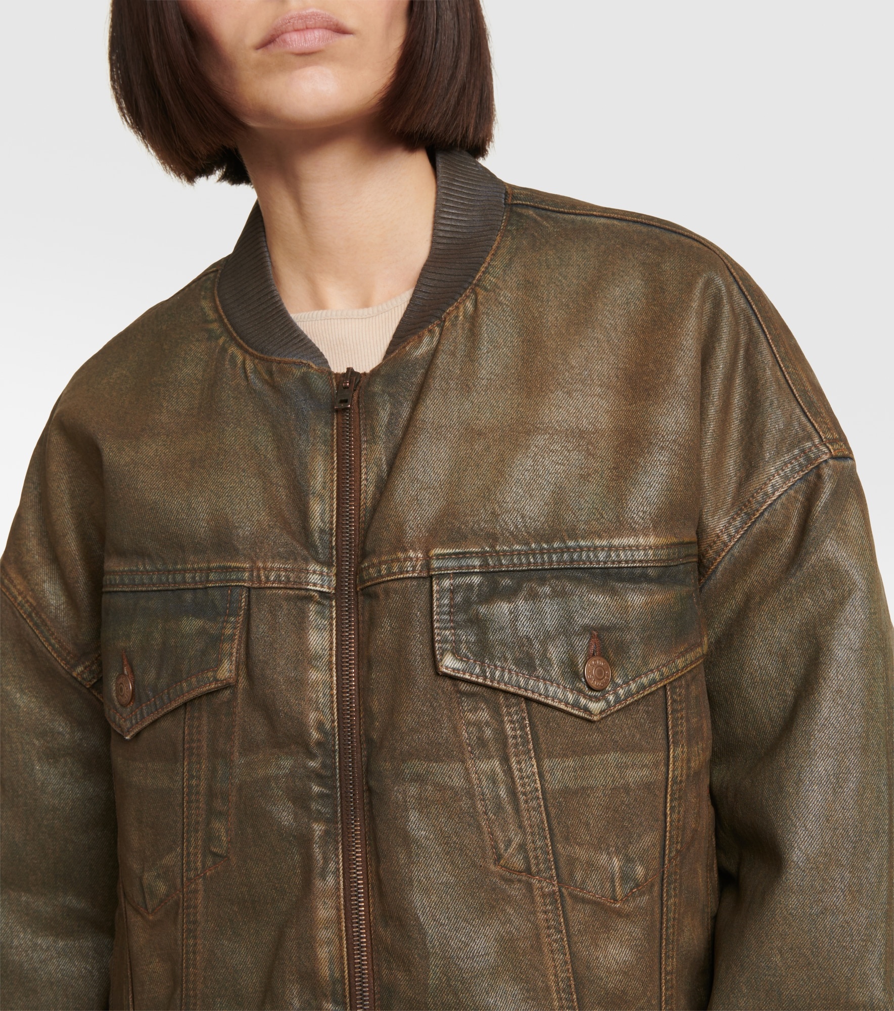 【Acne Studios】 Coated denim bomber jacket Acne Studios Coated denim bomber jacket | mytheresa | REVERSIBLE