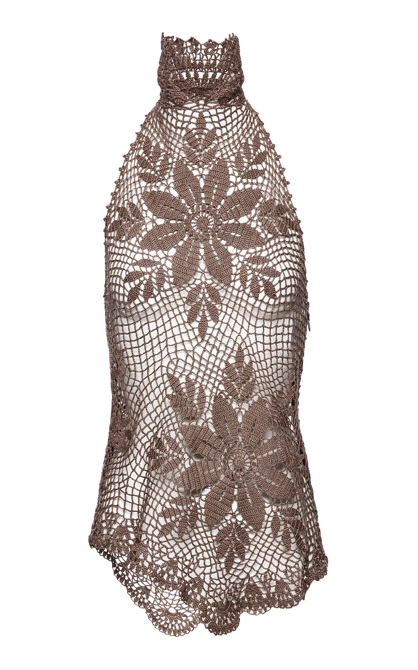 Halter Crochet Cotton Top brown - 1