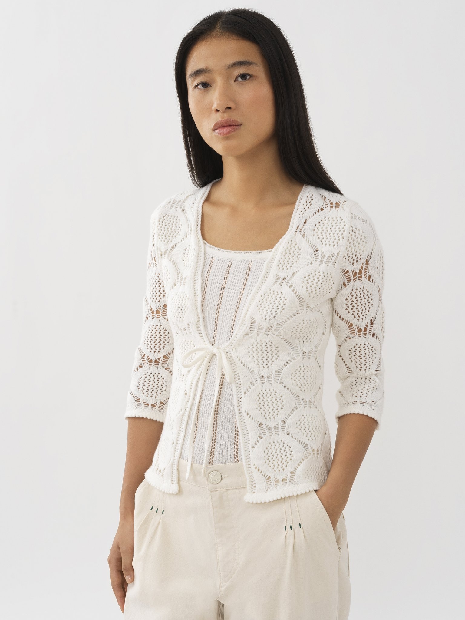 OPEN STITCH CARDIGAN - 2