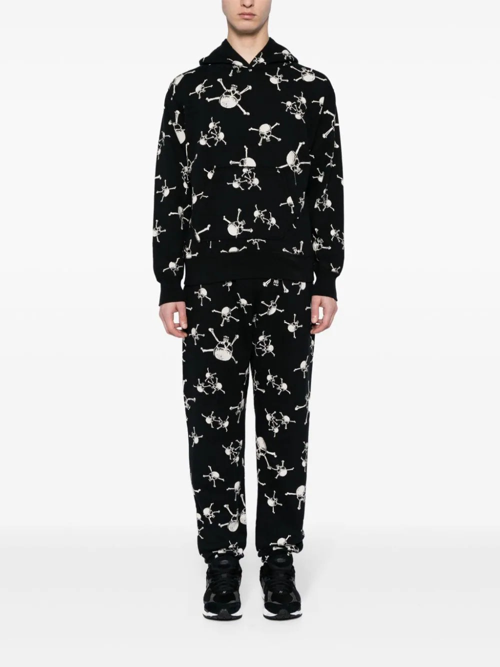 SKULL-PRINT COTTON HOODIE - 2