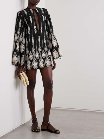 Johanna Ortiz Vision Seeking crochet-trimmed crepe mini dress outlook