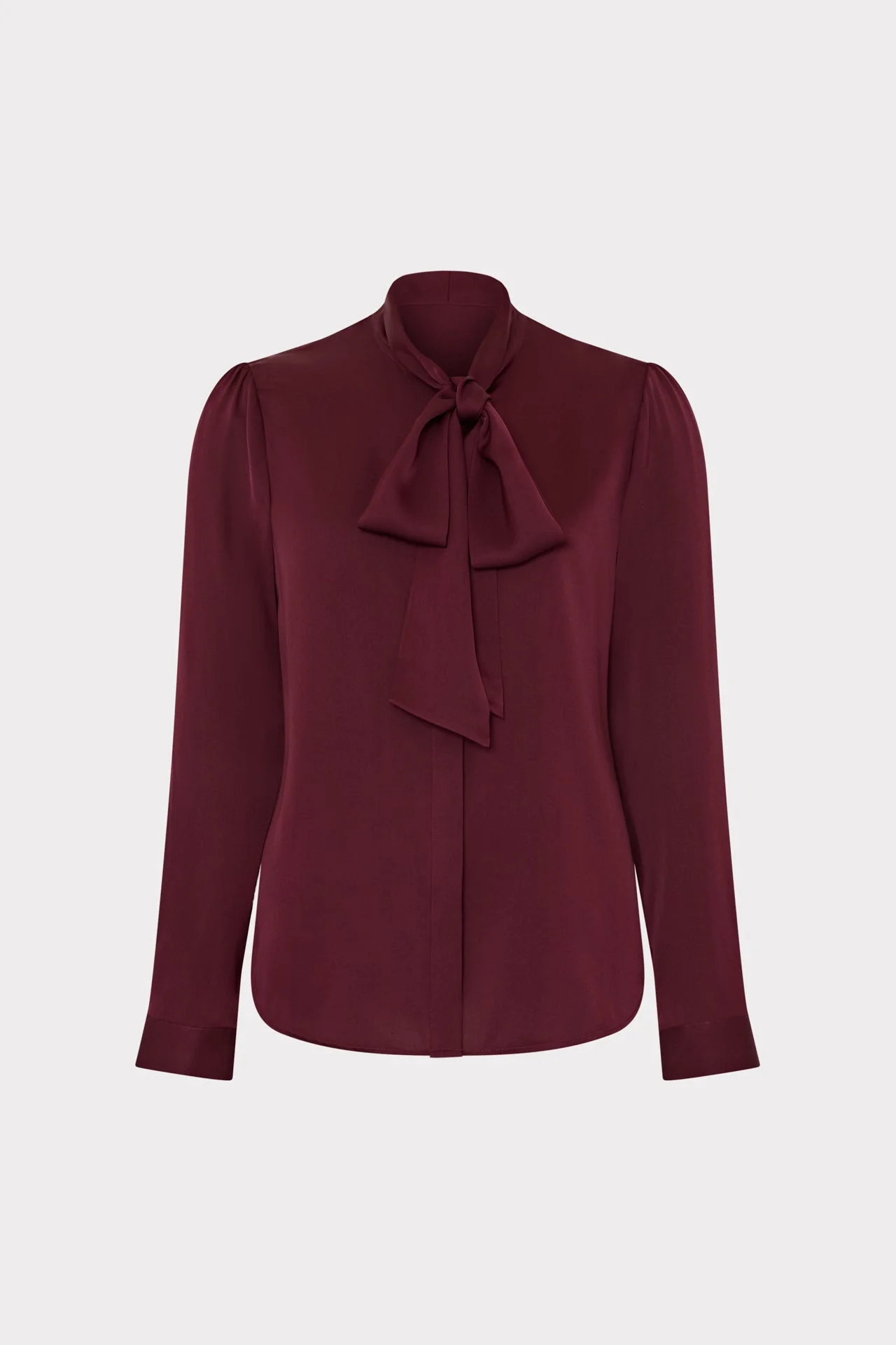 Tie Neck Silk Blouse - 1
