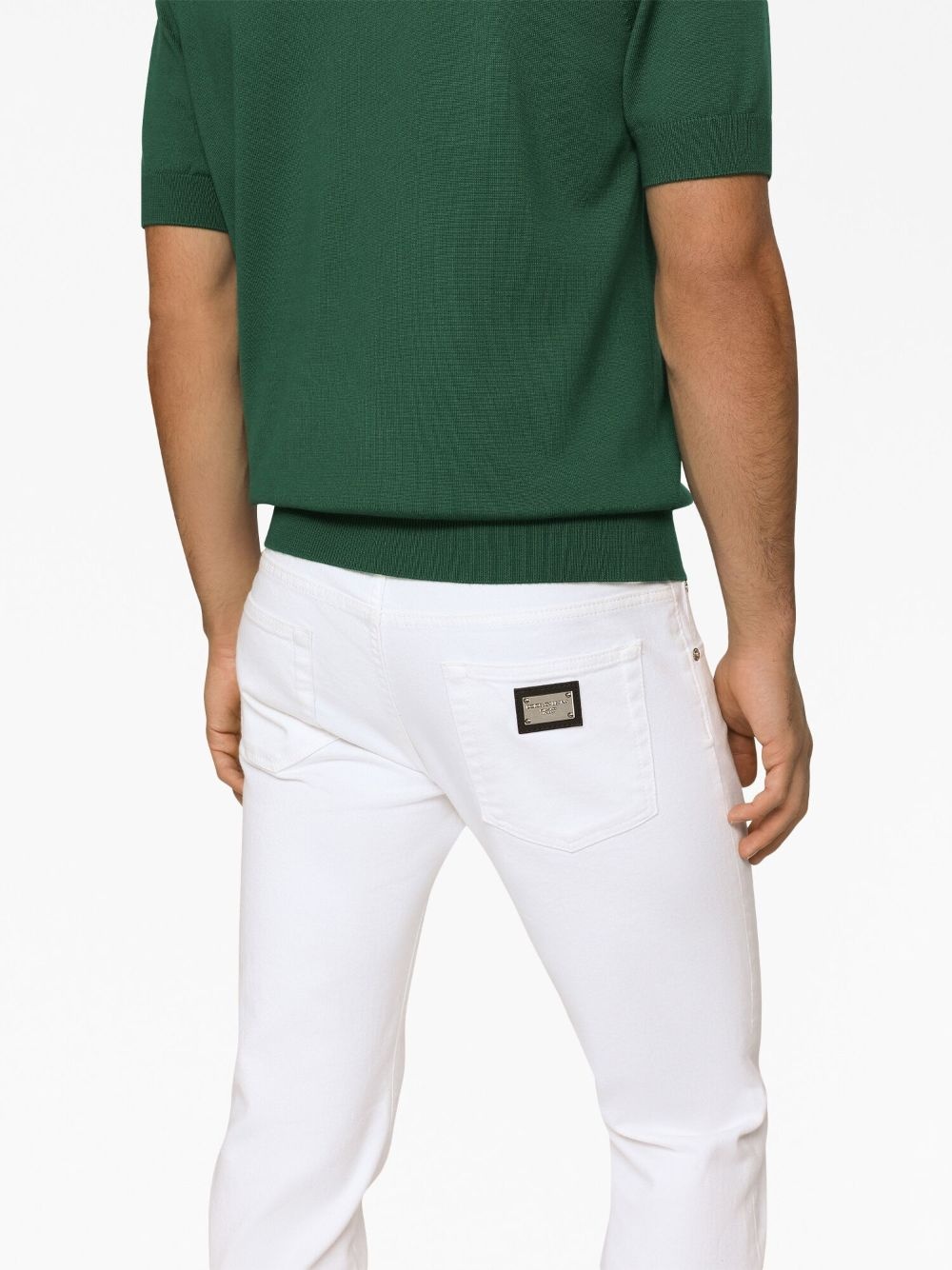 logo-plaque stretch-cotton skinny jeans - 5