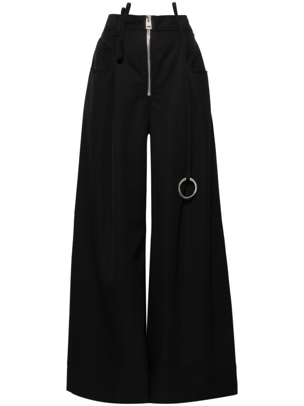 wide-leg wool trousers - 1