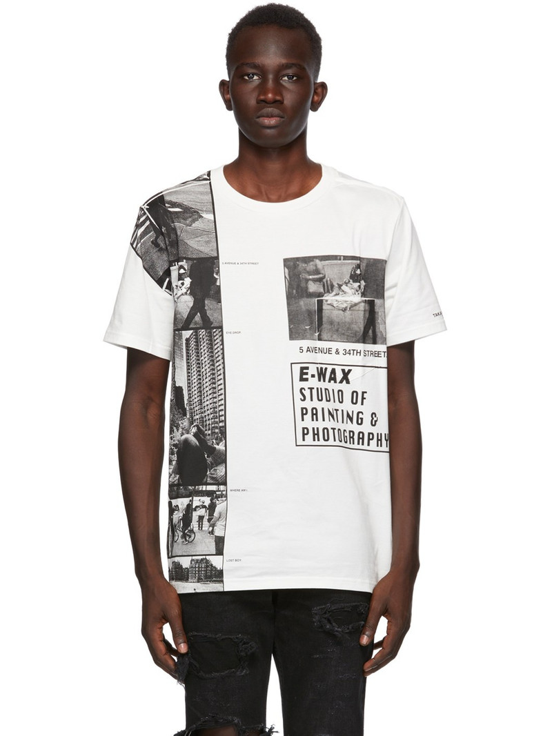 White E-WAX Edition Print 'Street' T-Shirt - 1