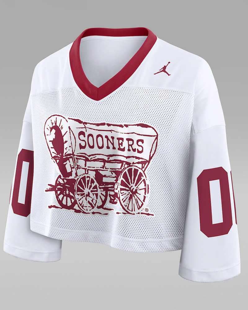 Oklahoma Logo Women's Jordan Brand Dri-FIT College Cropped Jersey 1