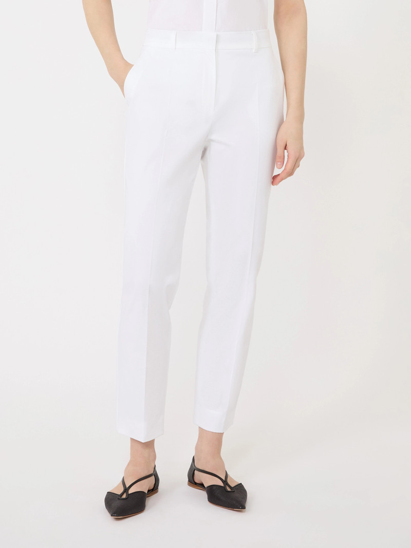 CARPA Stretch cotton cigarette trousers - WHITE 3