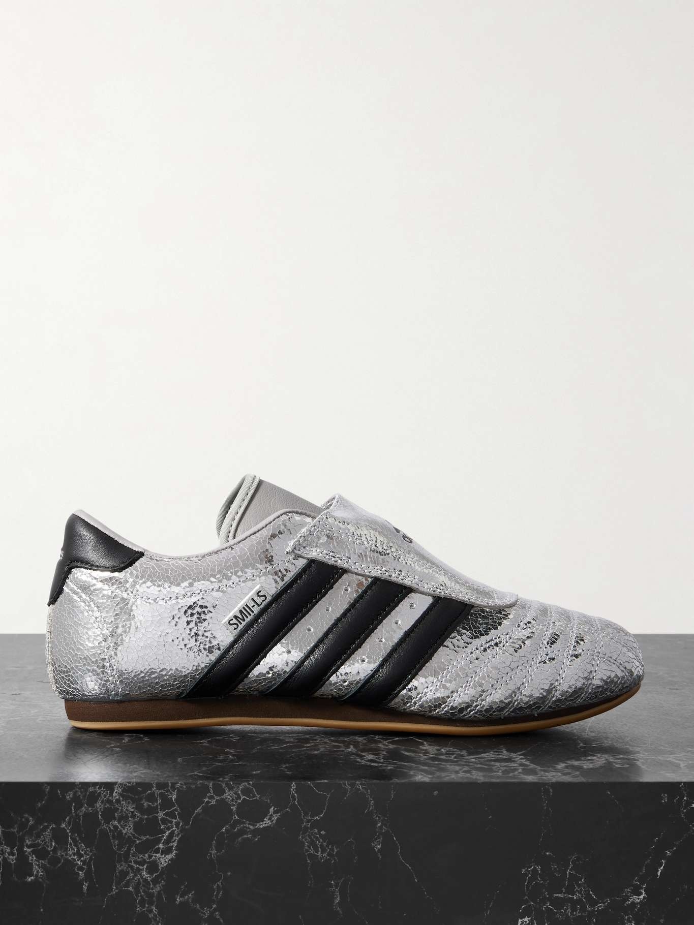 adidas Originals Taekwondo metallic textured-leather slip-on