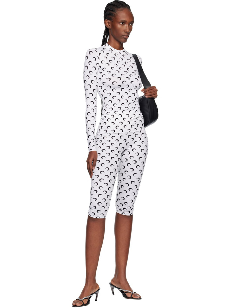 Marine Serre White Recycled Moon Jersey Second Skin Highneck Top outlook