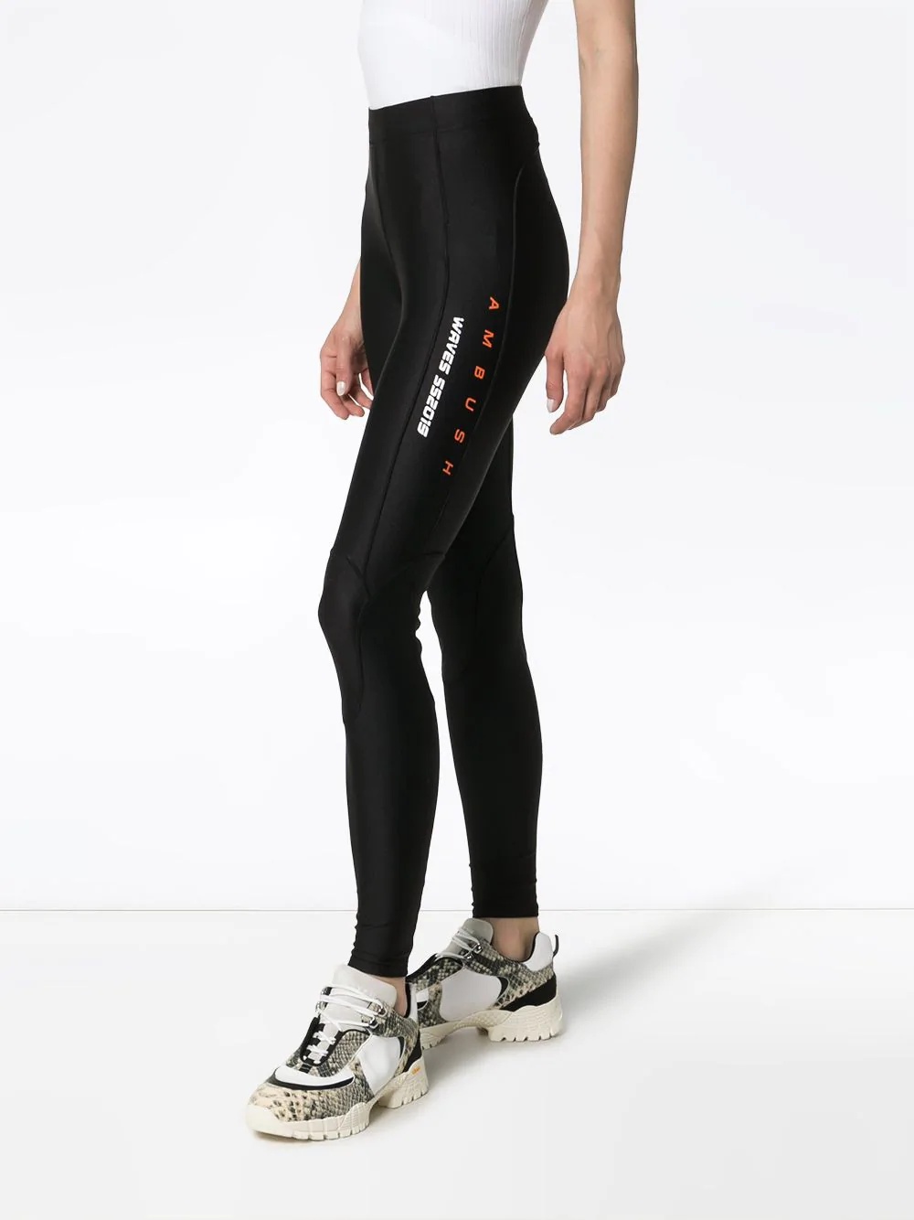 logo print wetsuit leggings - 3