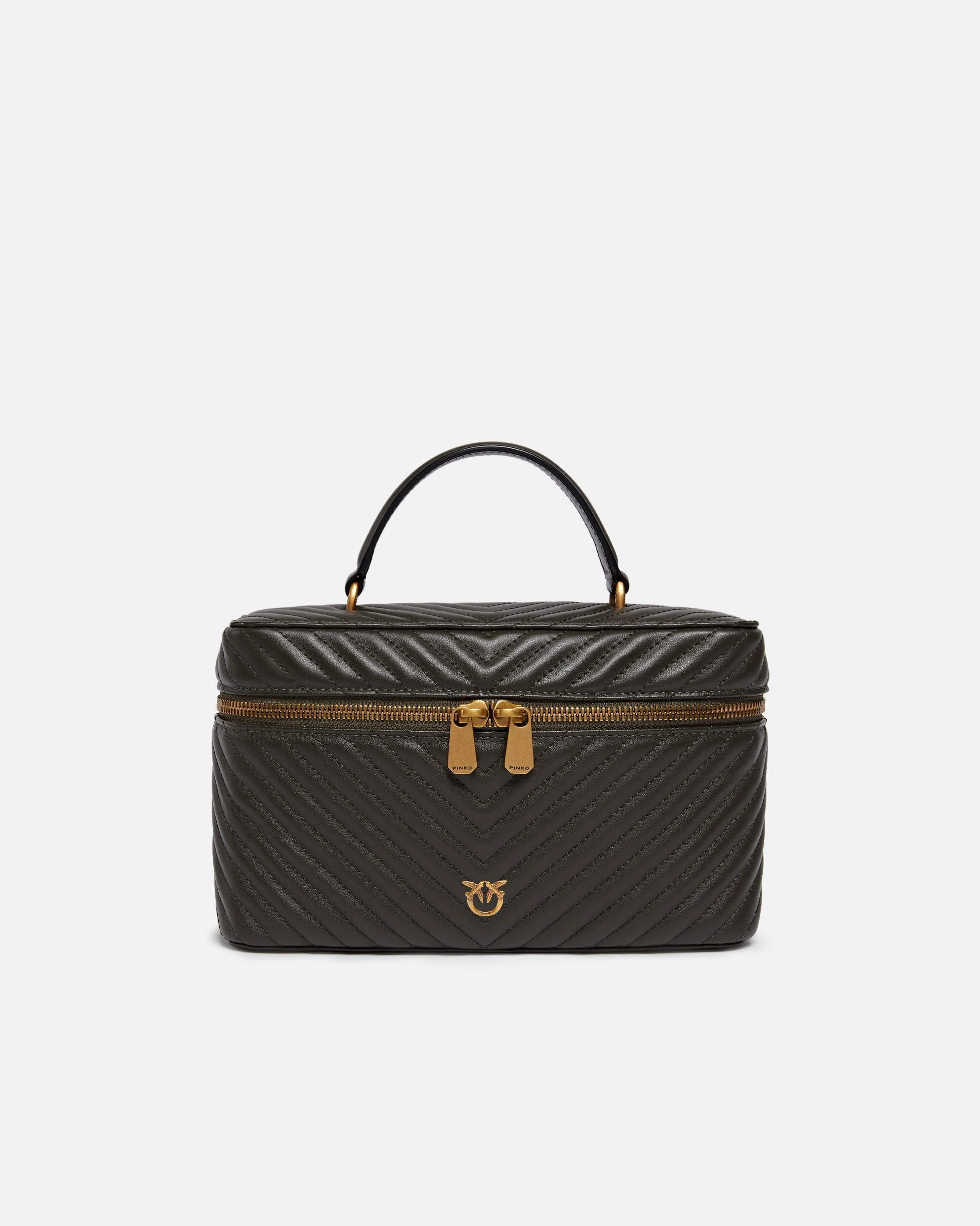 MEDIUM BEAUTY CASE WITH SHOULDER STRAP IN CHEVRON NAPPA - 1