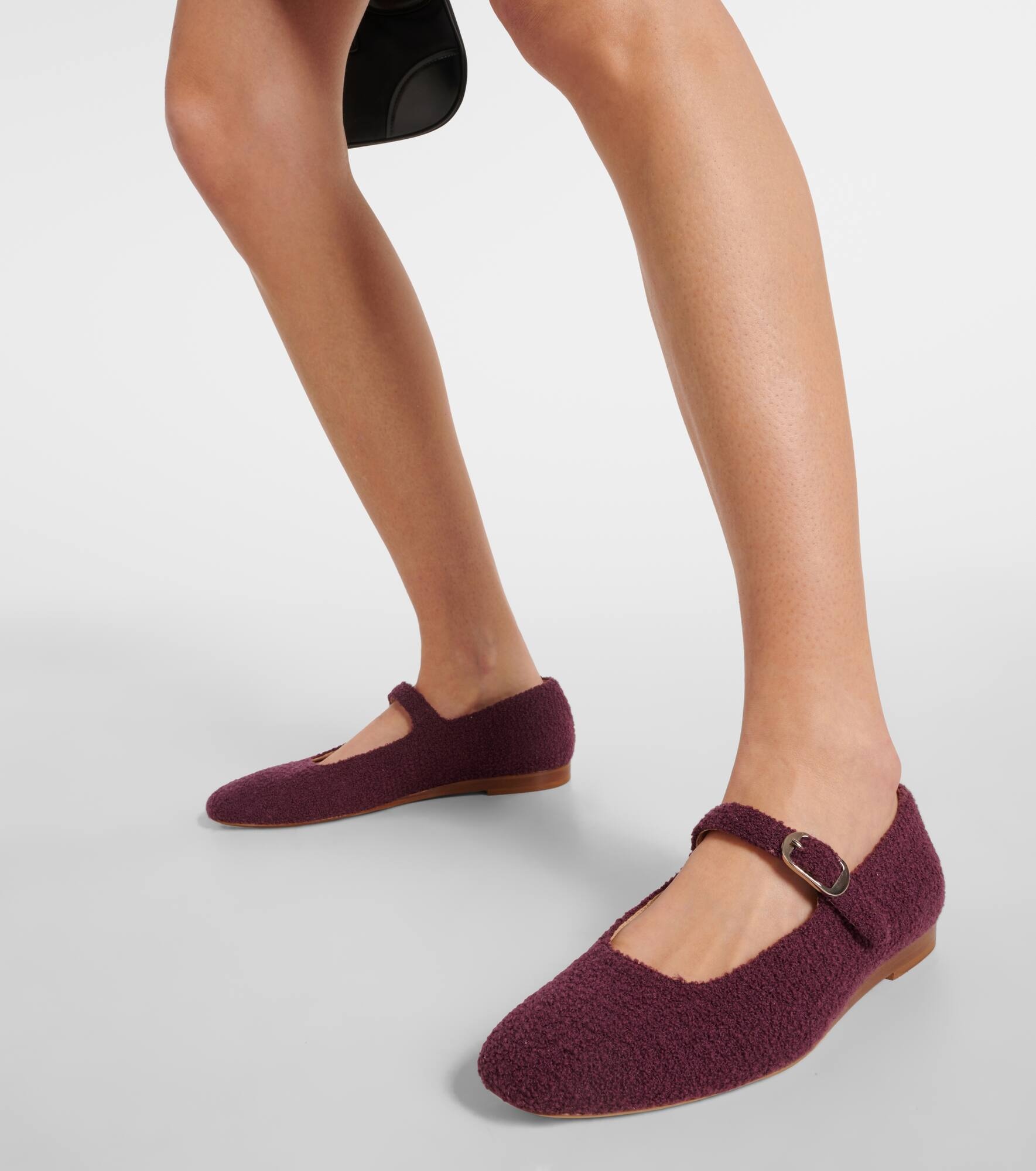 Bouclé Mary Jane flats - 4