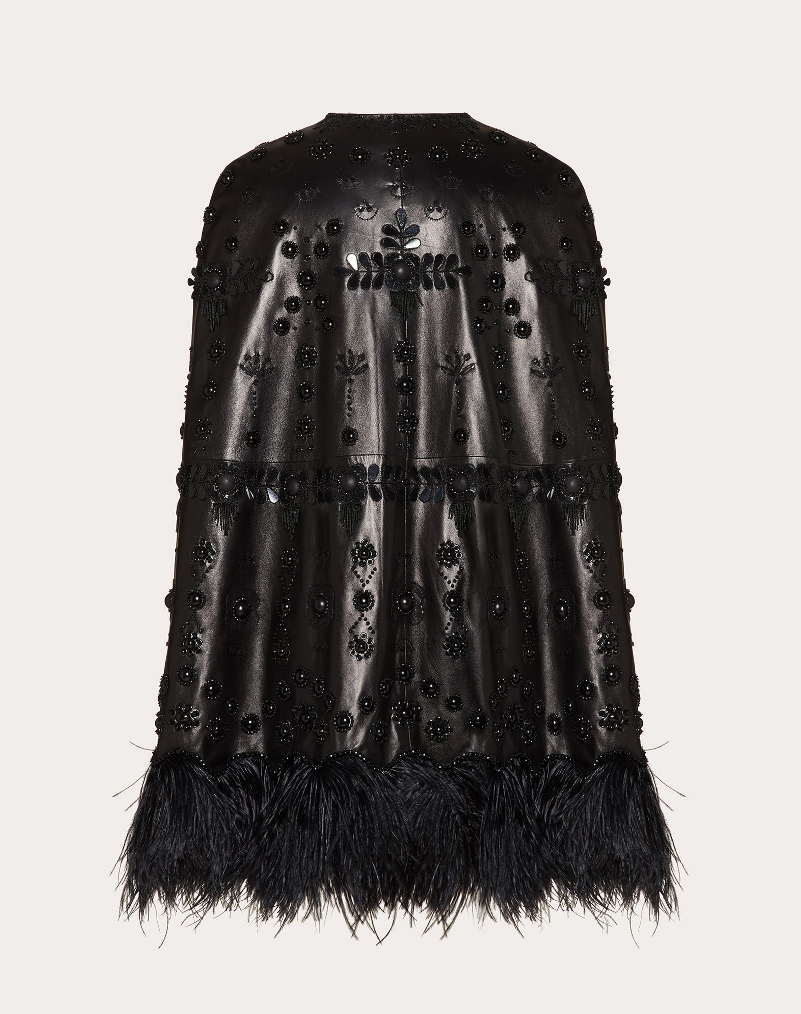 Embroidered Leather Cape - 4