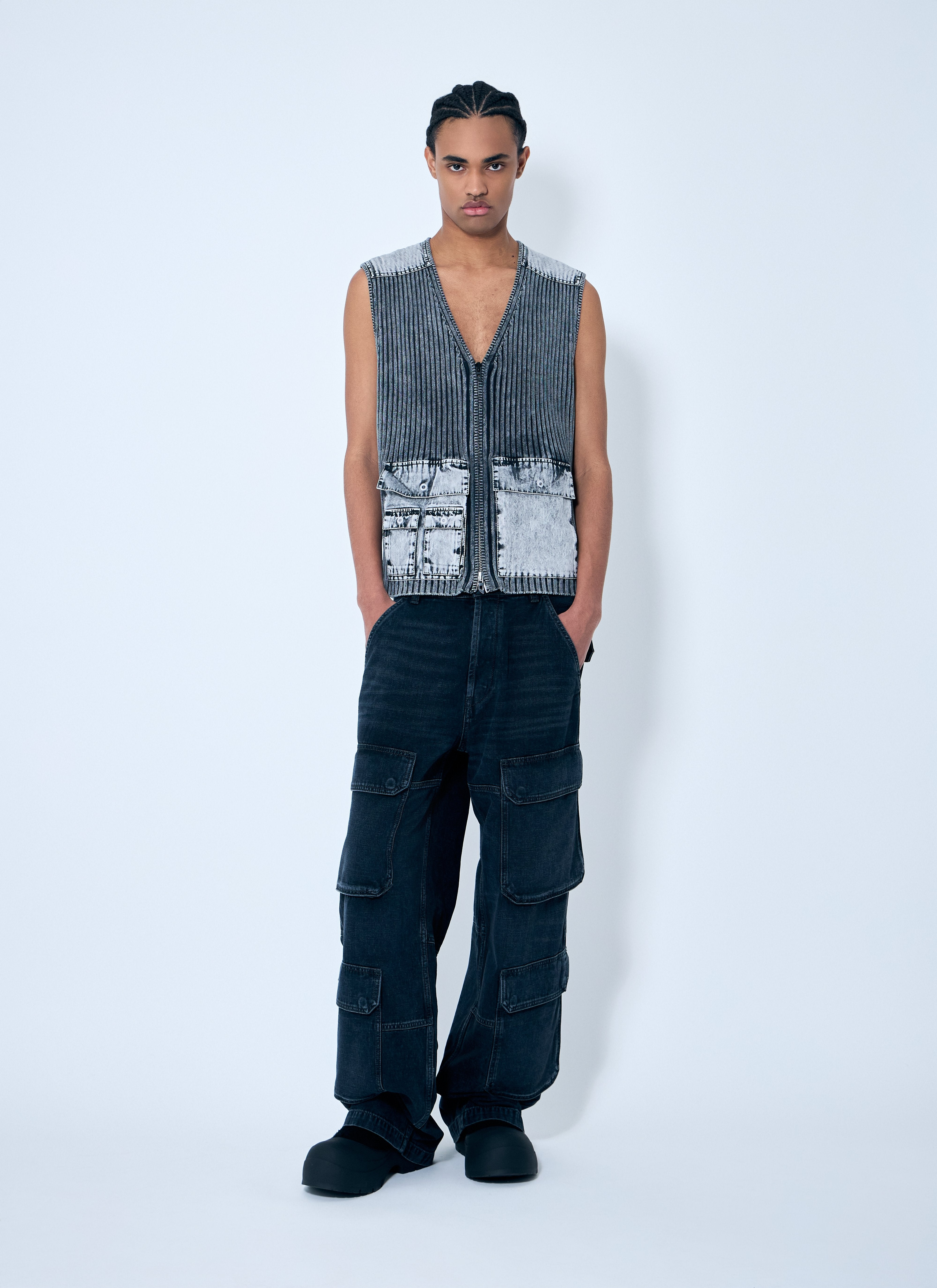 Diesel Men K-Margie Rib Zip-Up Top - 2