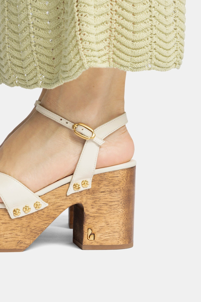 Talitha Sandal In Ivory Leather 5