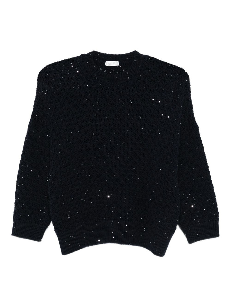 sequin-embellished wool sweater 1
