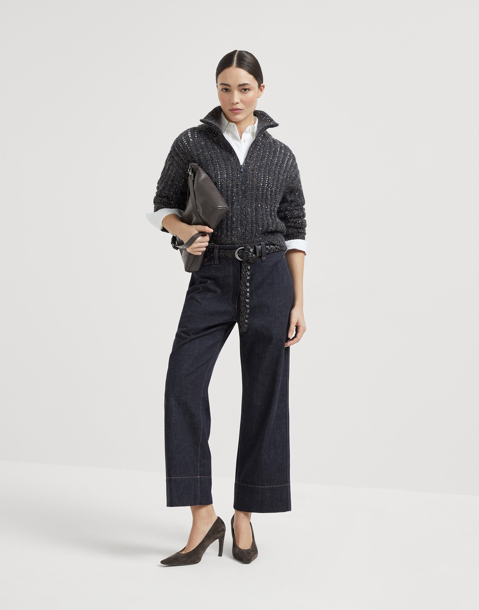 Soft wool, cashmere and mohair dazzling rib cardigan - 5