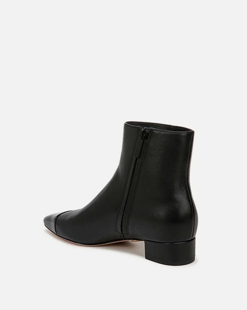 CECILE LEATHER CAP-TOE BOOTIE - 4
