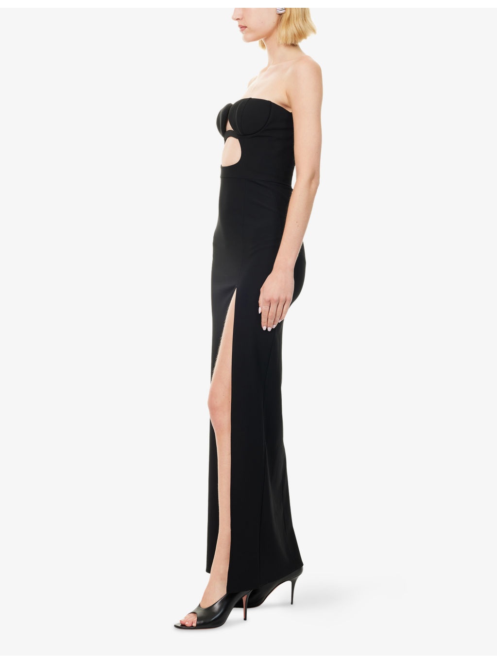 Padded-Bra Strapless Woven Maxi Dress - 3