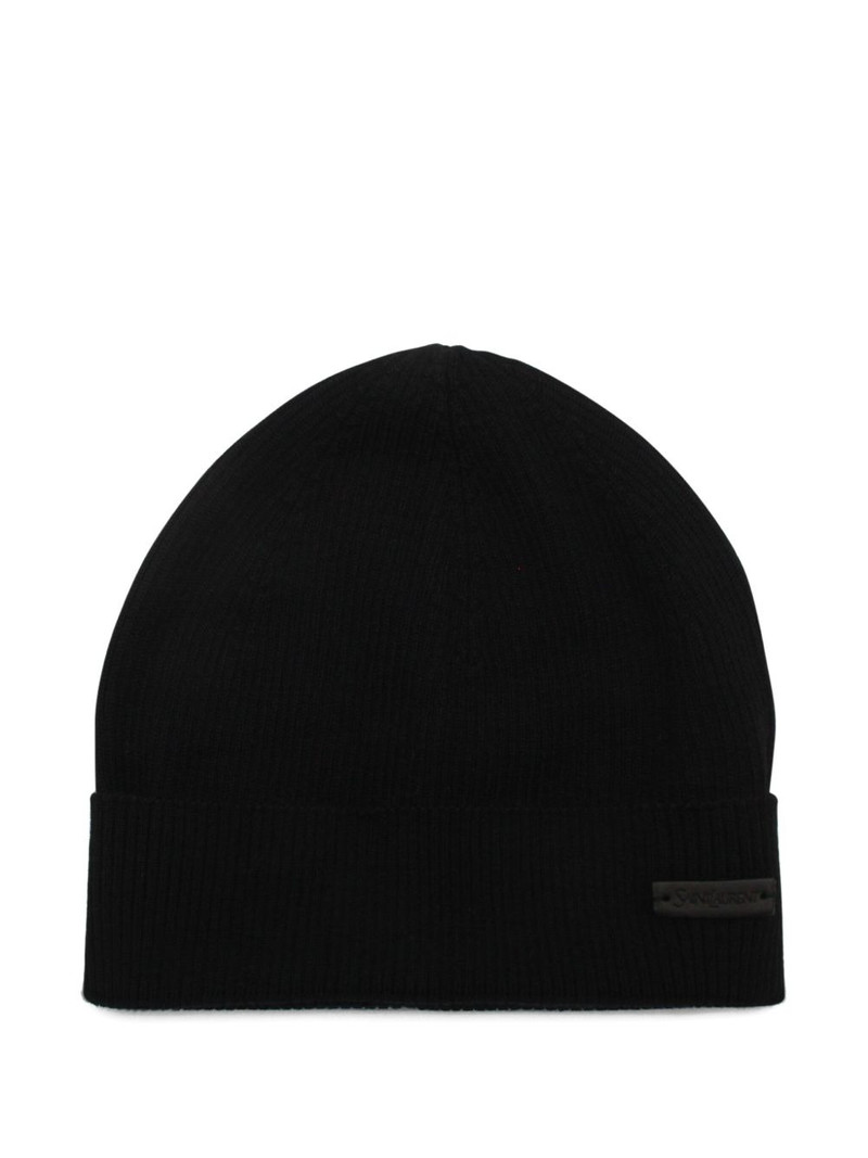 SAINT LAURENT ribbed wool beanie outlook