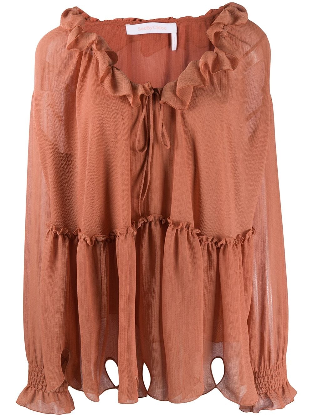 ruffle trim blouse - 1