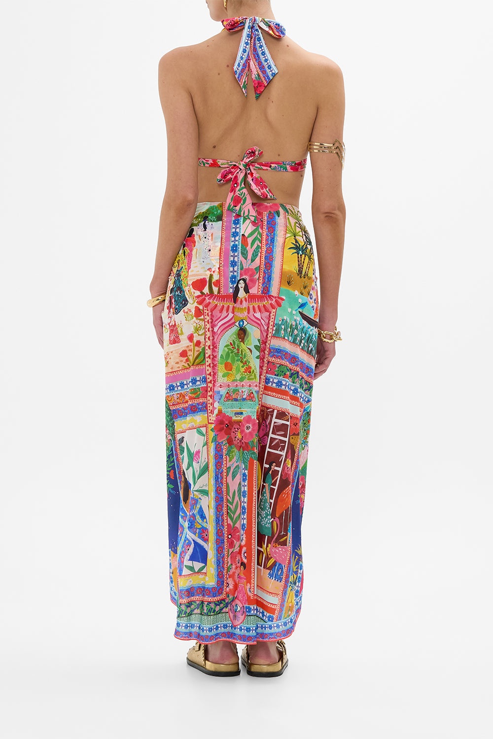LAYERED LONG SARONG WITH FRONT TIE - 3