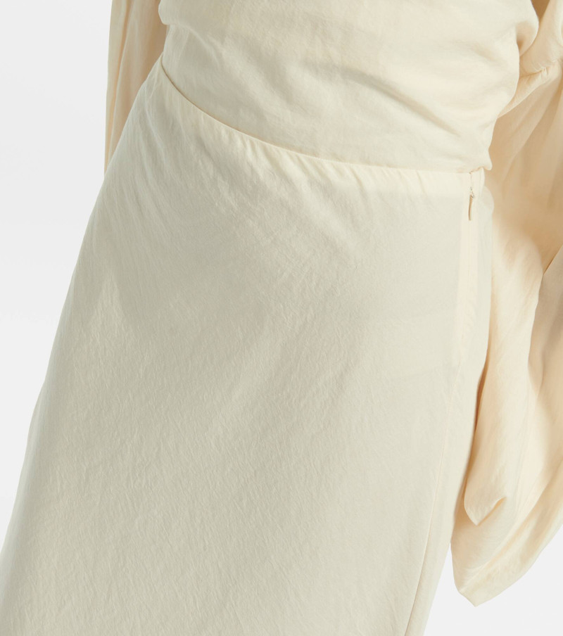 Mauva silk and cotton organza maxi skirt 4