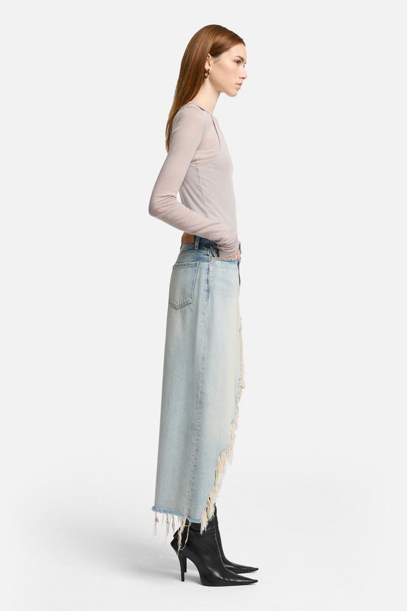 MANKIND Denim Midi Skirt in Peaches 6