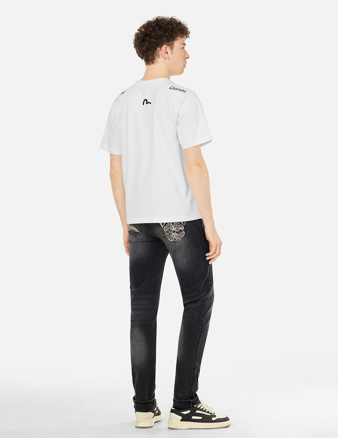 Seagull and Kamon Print Flex Skinny Denim Jeans #2028 - 4