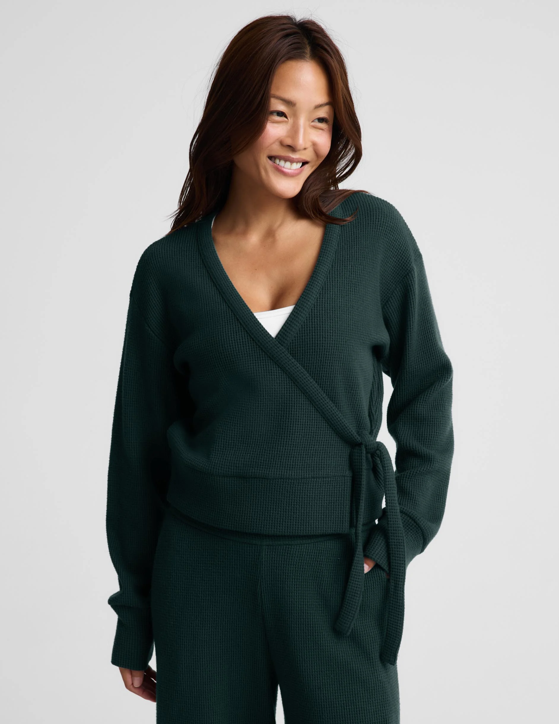 Rest Day Waffle Wrap Pullover - 1