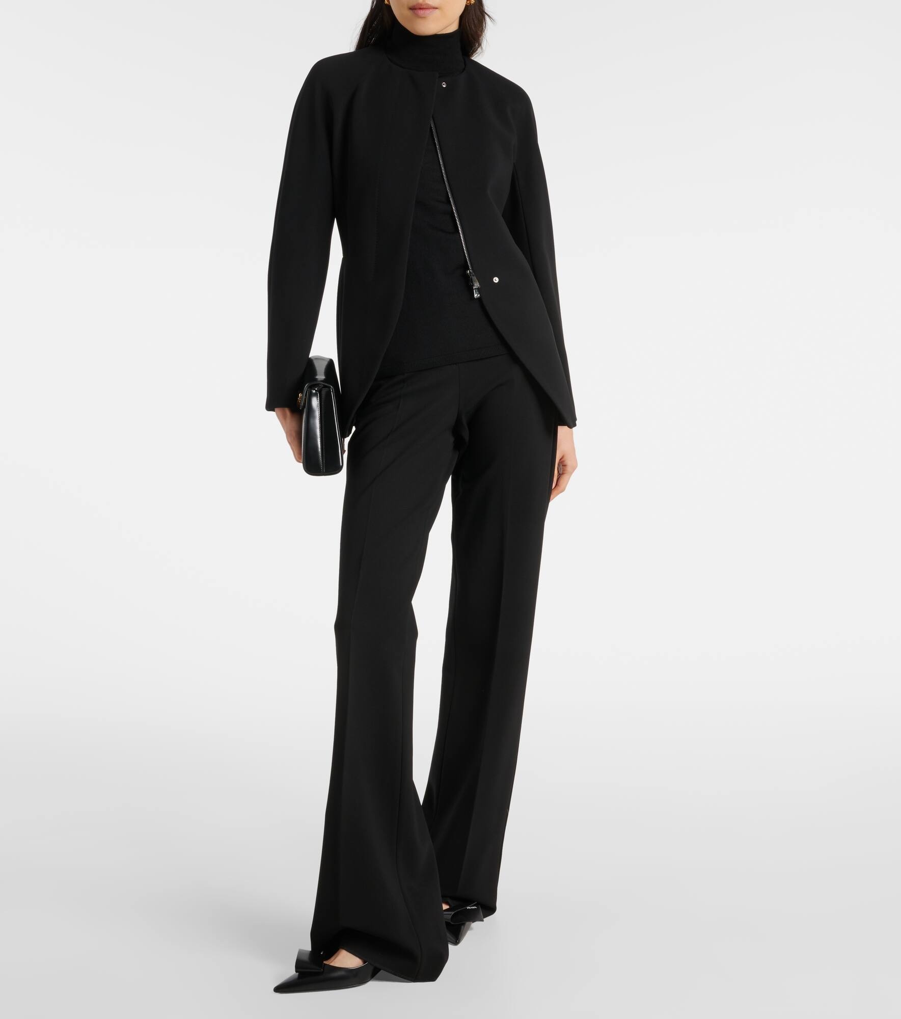 Norcia pleated jersey straight pants - 2