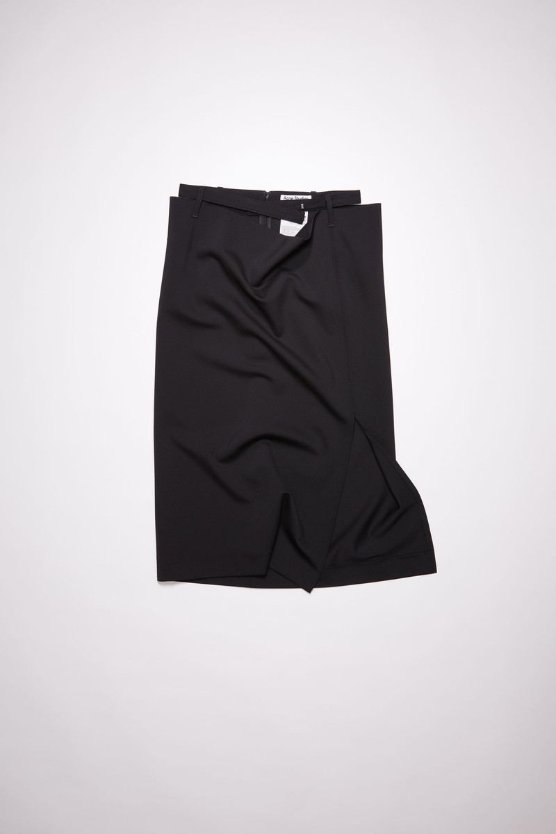 Belted wrap skirt - Black 4