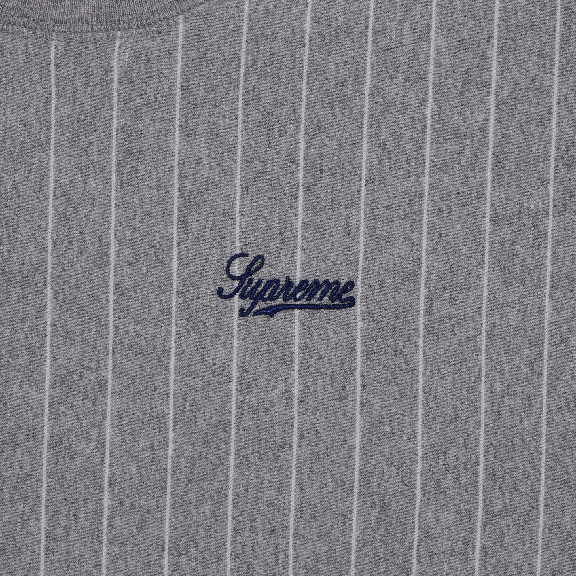 Supreme Pinstripe Crewneck 'Heather Grey' - 2