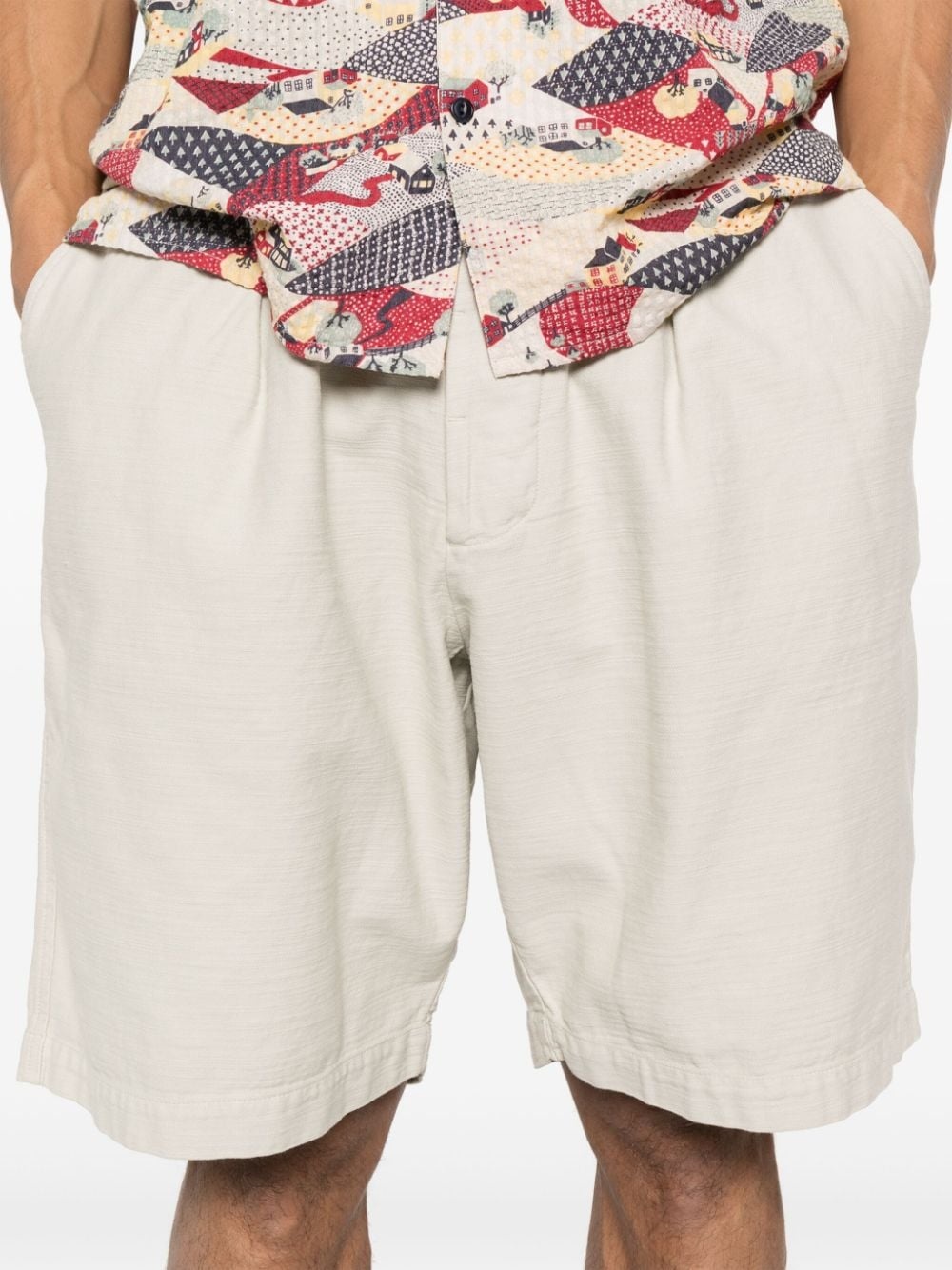 Pleated Track cotton shorts - 5