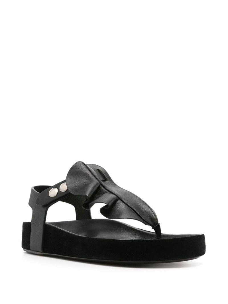 Isabel Marant Isela ruffle-trim leather sandals outlook