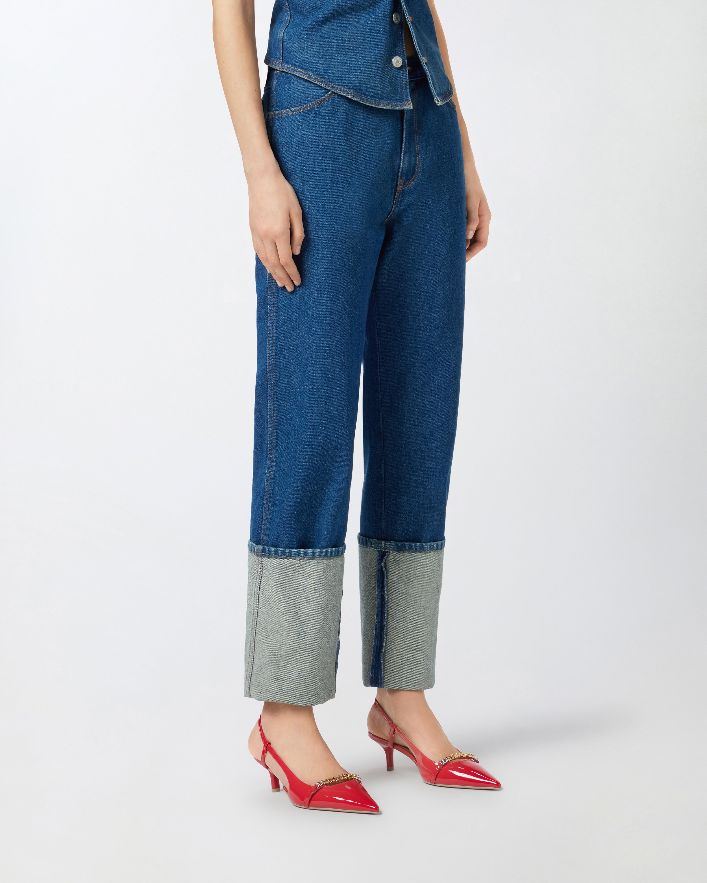 REIMAGINE BY PINKO X PATRICK MCDOWELL STRAIGHT-LEG JEANS WITH CUFFS - 3