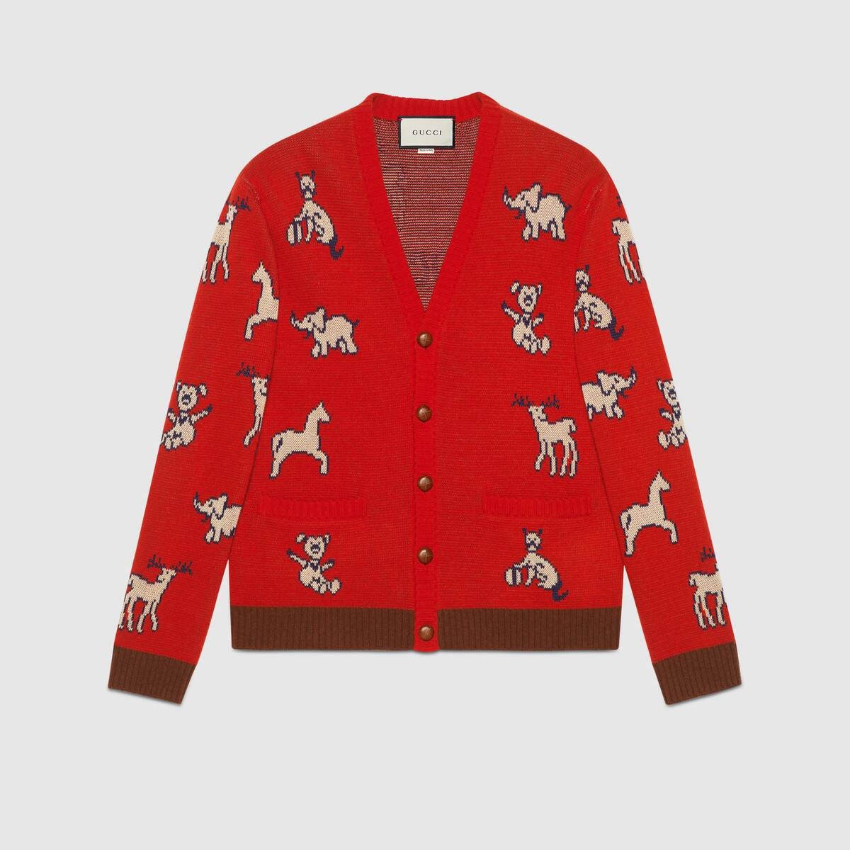 Gucci Hawaii wool cotton cardigan - 1