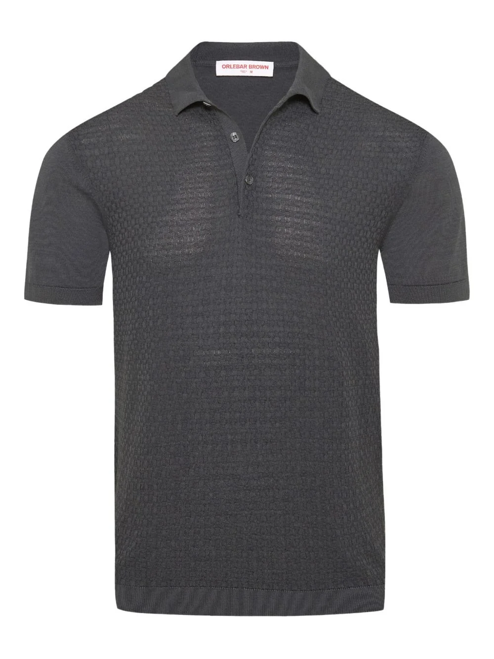 Burnham textured silk-cotton polo shirt - 1
