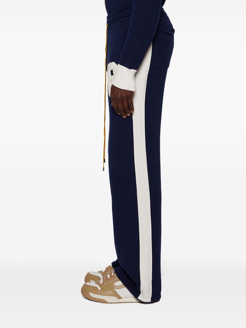 letter-patch drawstring trousers - 4