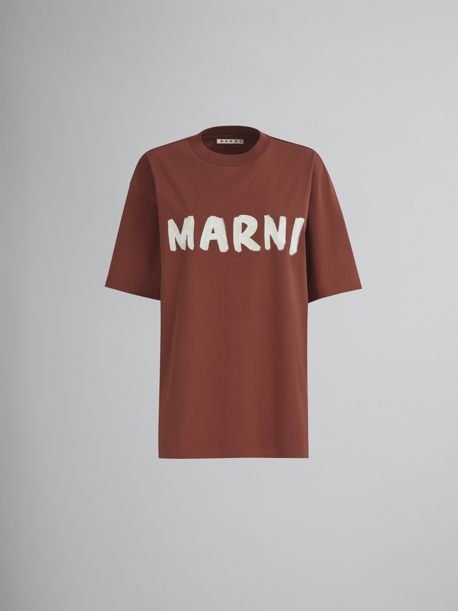 BROWN LOGO PRINT BIO JERSEY T-SHIRT - 1