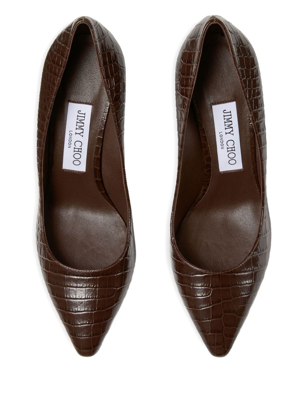 85mm Romy crocodile-effect pointed-toe pumps - 4
