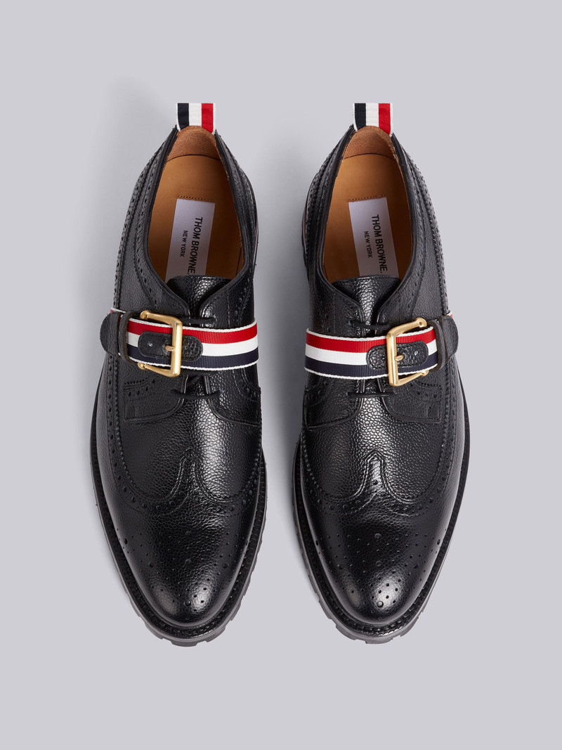 Black Pebbled RWB Strap Brogue 4